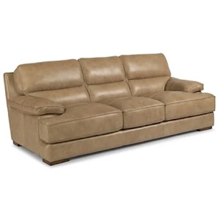 Casual Contemporary Leather Sofa 